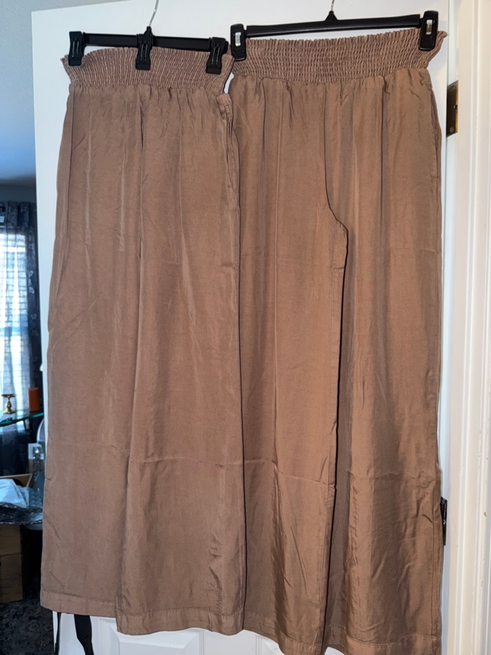Love Tree Brown linen pants with Elastic Waist